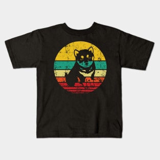 Shiba Inu Retro Sunset Kids T-Shirt